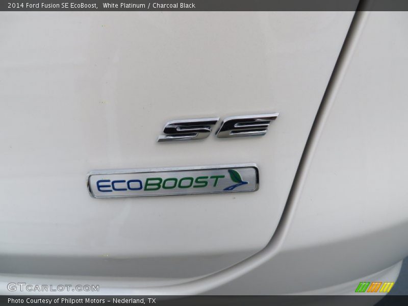 White Platinum / Charcoal Black 2014 Ford Fusion SE EcoBoost