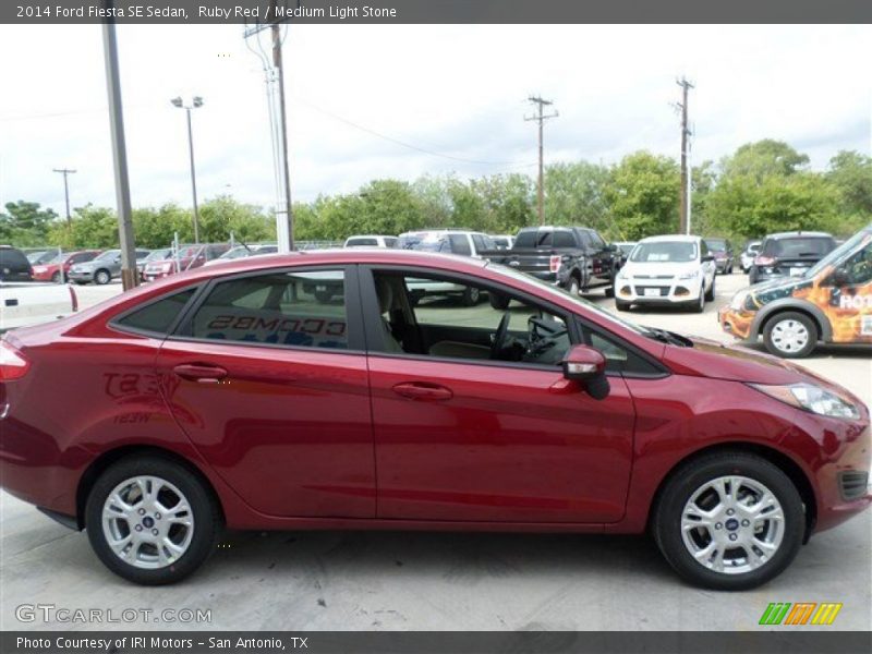 Ruby Red / Medium Light Stone 2014 Ford Fiesta SE Sedan
