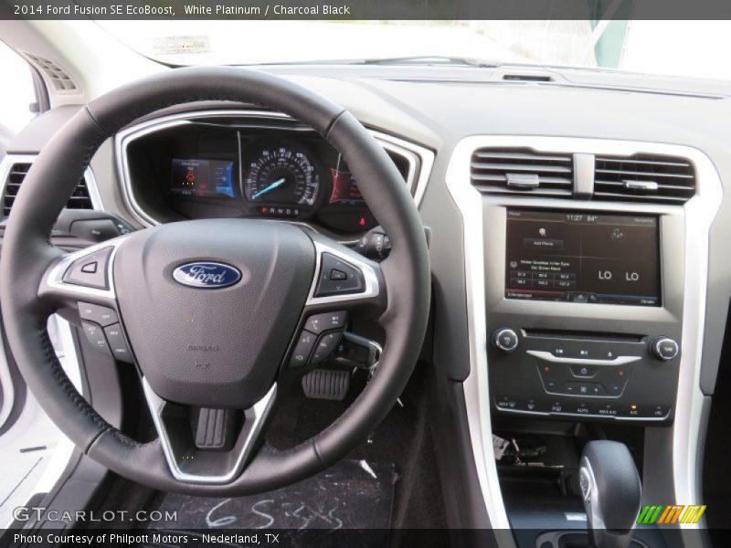 White Platinum / Charcoal Black 2014 Ford Fusion SE EcoBoost