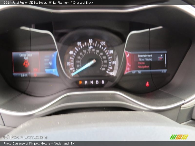 White Platinum / Charcoal Black 2014 Ford Fusion SE EcoBoost