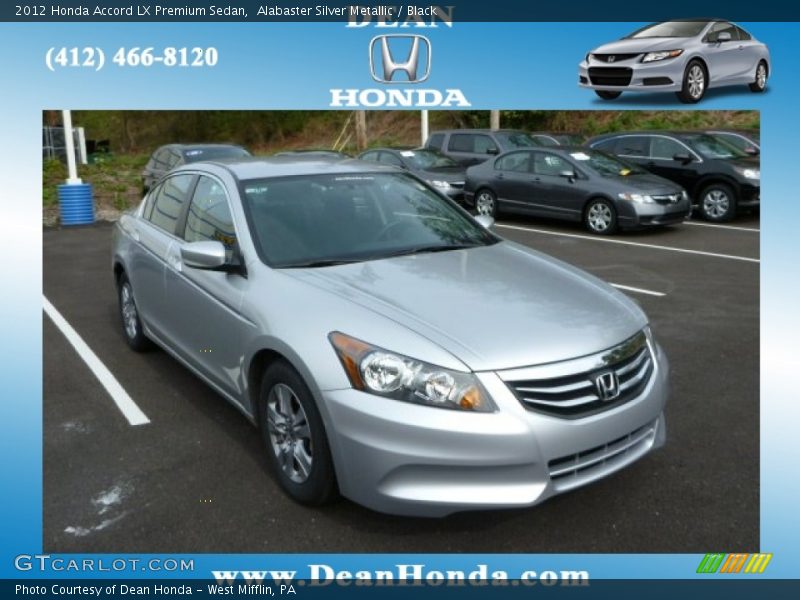 Alabaster Silver Metallic / Black 2012 Honda Accord LX Premium Sedan