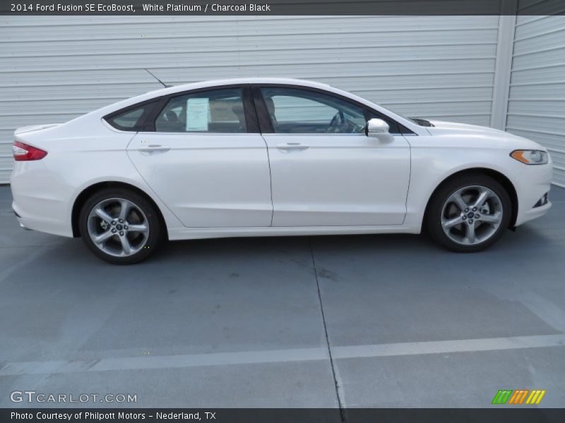 White Platinum / Charcoal Black 2014 Ford Fusion SE EcoBoost