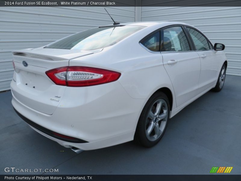 White Platinum / Charcoal Black 2014 Ford Fusion SE EcoBoost