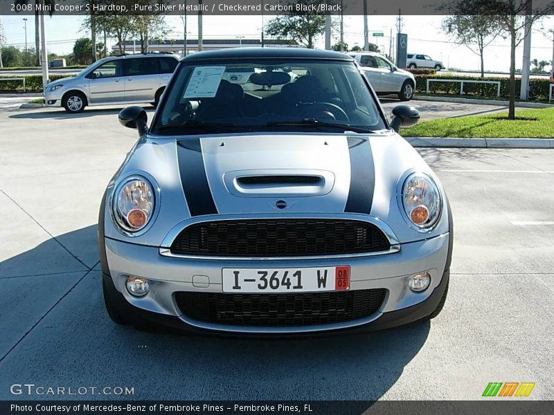 Pure Silver Metallic / Checkered Carbon Black/Black 2008 Mini Cooper S Hardtop