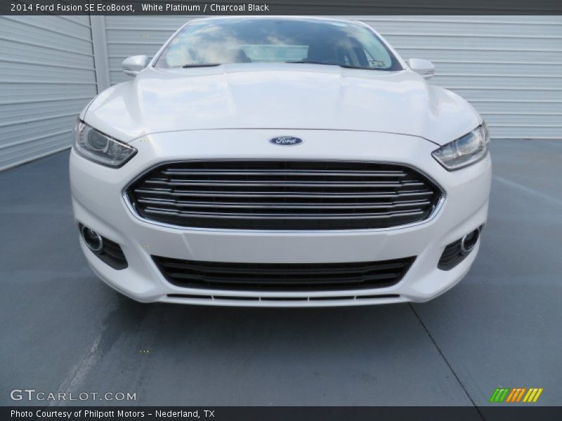 White Platinum / Charcoal Black 2014 Ford Fusion SE EcoBoost