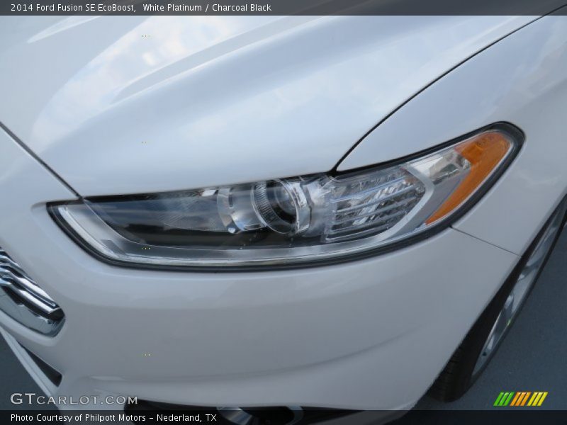 White Platinum / Charcoal Black 2014 Ford Fusion SE EcoBoost