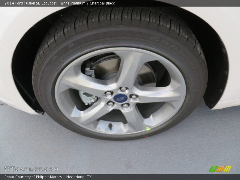 White Platinum / Charcoal Black 2014 Ford Fusion SE EcoBoost