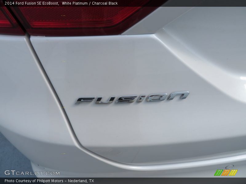 White Platinum / Charcoal Black 2014 Ford Fusion SE EcoBoost