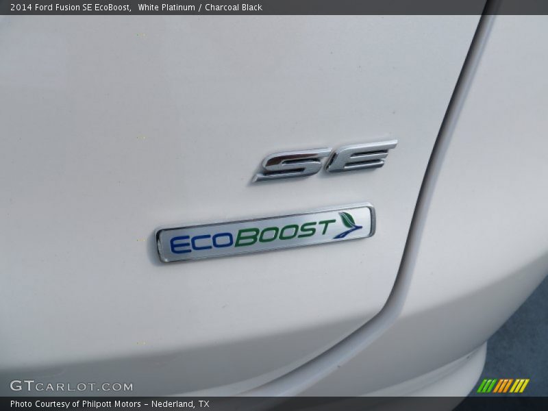 White Platinum / Charcoal Black 2014 Ford Fusion SE EcoBoost