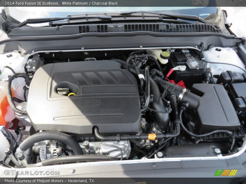 White Platinum / Charcoal Black 2014 Ford Fusion SE EcoBoost