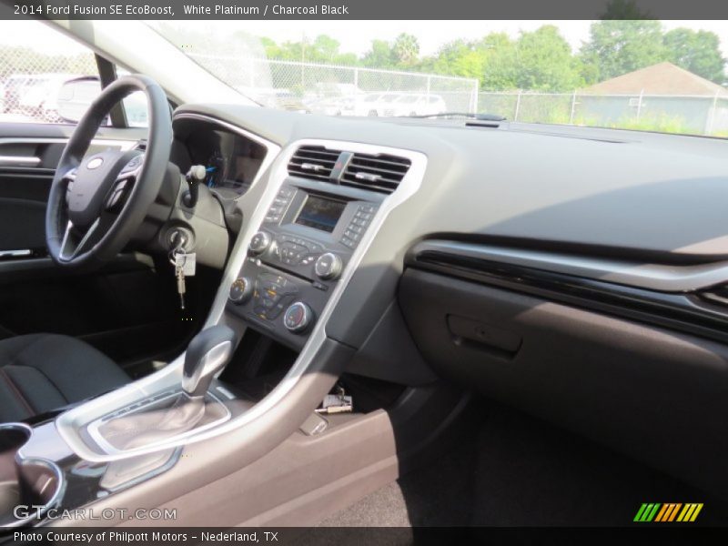 White Platinum / Charcoal Black 2014 Ford Fusion SE EcoBoost