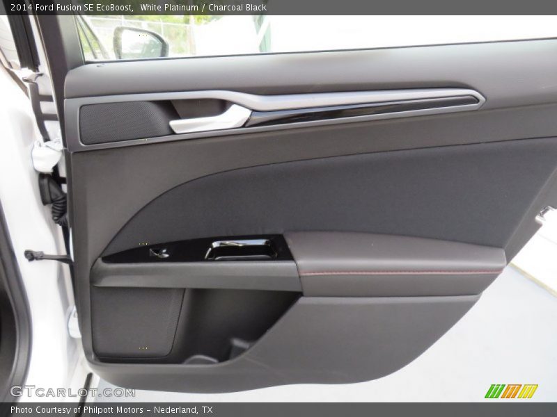 White Platinum / Charcoal Black 2014 Ford Fusion SE EcoBoost