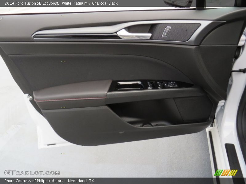 White Platinum / Charcoal Black 2014 Ford Fusion SE EcoBoost