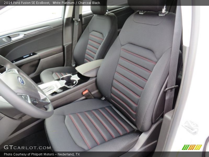 White Platinum / Charcoal Black 2014 Ford Fusion SE EcoBoost