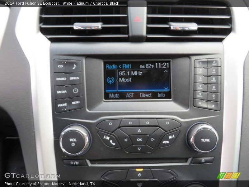 White Platinum / Charcoal Black 2014 Ford Fusion SE EcoBoost