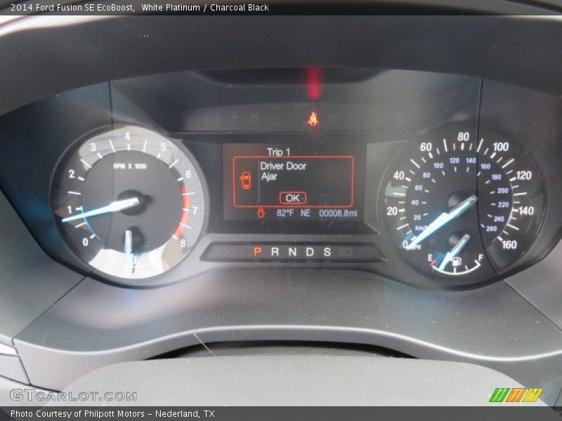 White Platinum / Charcoal Black 2014 Ford Fusion SE EcoBoost