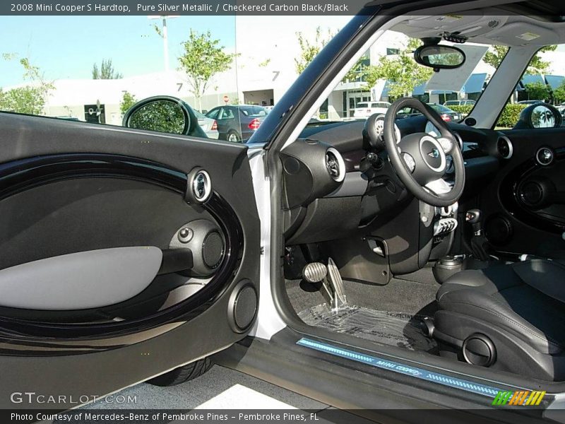 Pure Silver Metallic / Checkered Carbon Black/Black 2008 Mini Cooper S Hardtop