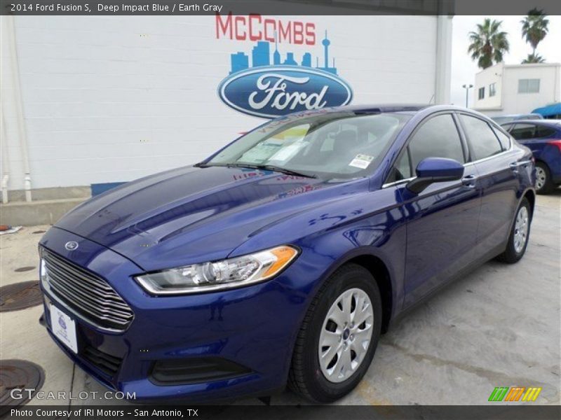 Deep Impact Blue / Earth Gray 2014 Ford Fusion S