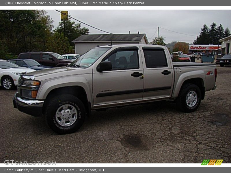 Silver Birch Metallic / Very Dark Pewter 2004 Chevrolet Colorado LS Crew Cab 4x4