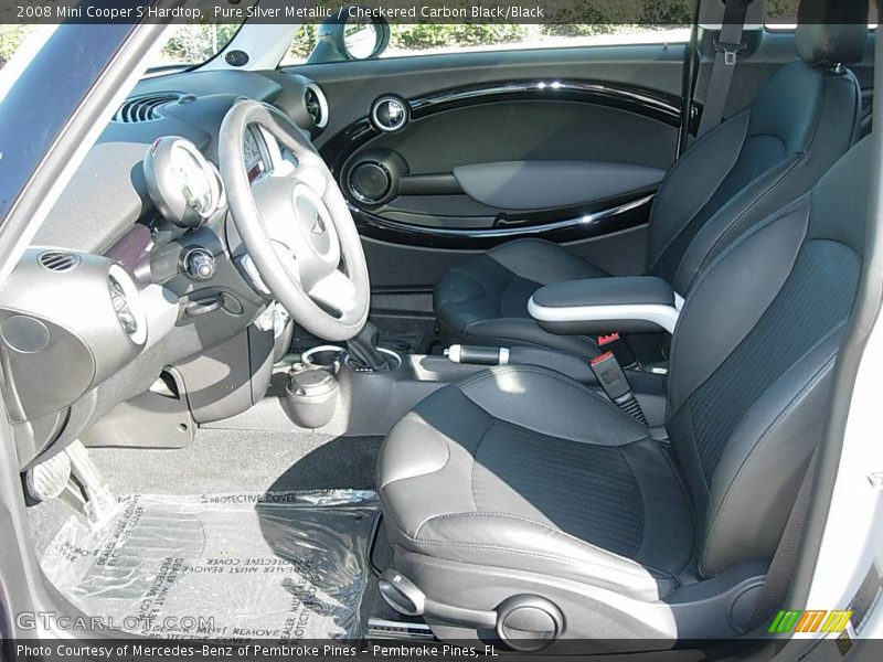 Pure Silver Metallic / Checkered Carbon Black/Black 2008 Mini Cooper S Hardtop