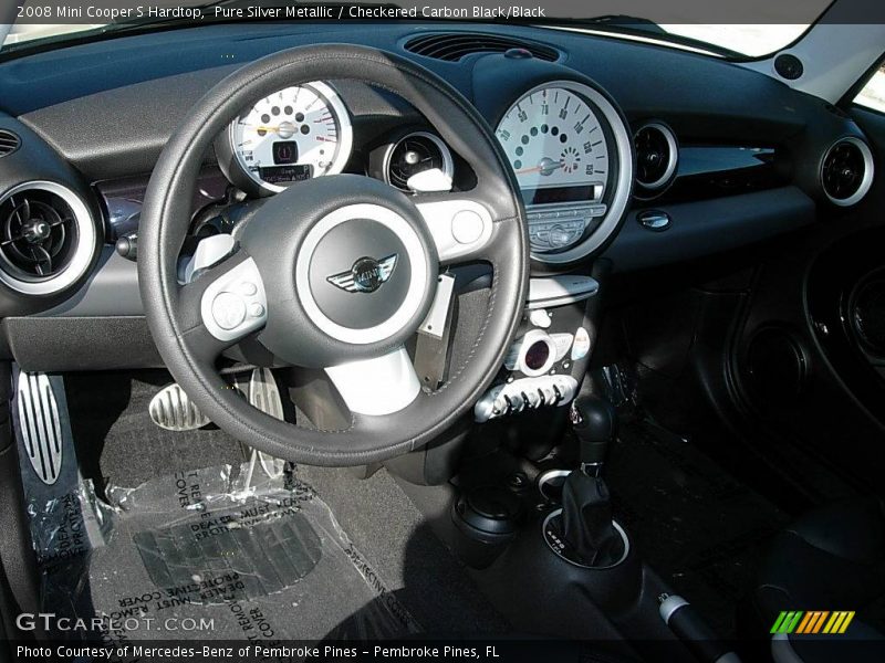 Pure Silver Metallic / Checkered Carbon Black/Black 2008 Mini Cooper S Hardtop