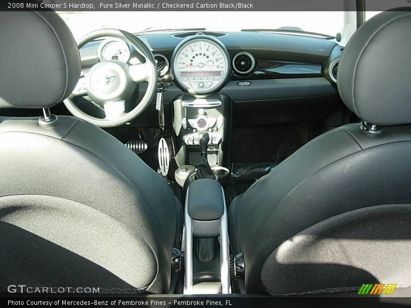 Pure Silver Metallic / Checkered Carbon Black/Black 2008 Mini Cooper S Hardtop