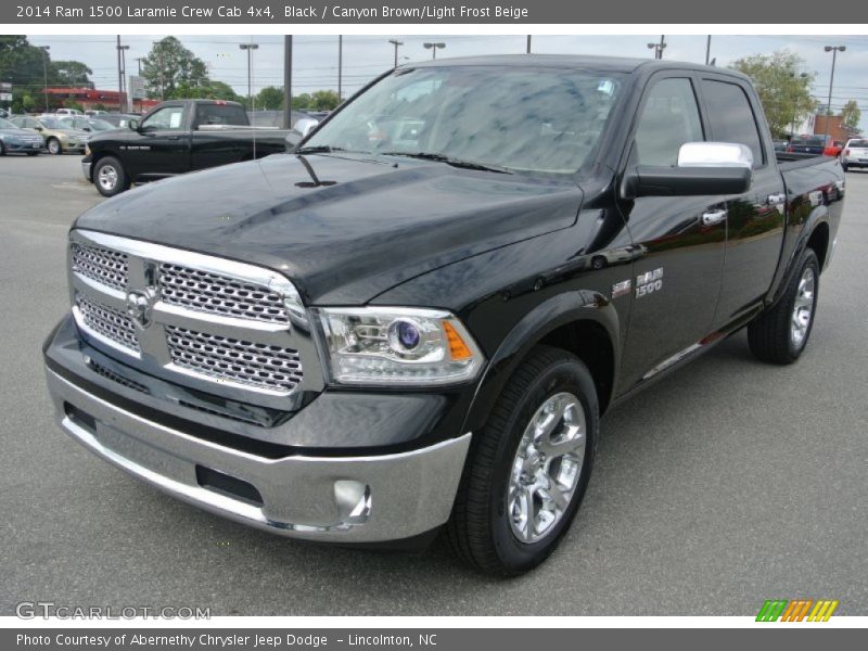 Black / Canyon Brown/Light Frost Beige 2014 Ram 1500 Laramie Crew Cab 4x4