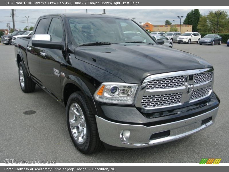 Black / Canyon Brown/Light Frost Beige 2014 Ram 1500 Laramie Crew Cab 4x4