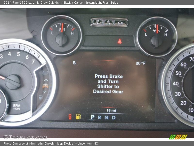 Black / Canyon Brown/Light Frost Beige 2014 Ram 1500 Laramie Crew Cab 4x4
