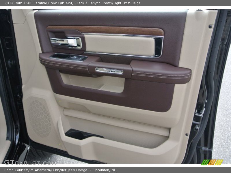 Black / Canyon Brown/Light Frost Beige 2014 Ram 1500 Laramie Crew Cab 4x4