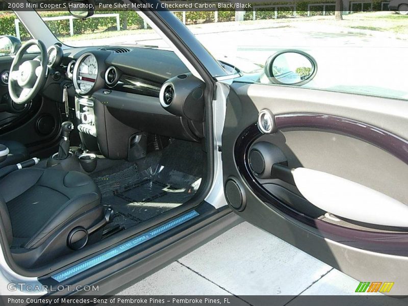 Pure Silver Metallic / Checkered Carbon Black/Black 2008 Mini Cooper S Hardtop
