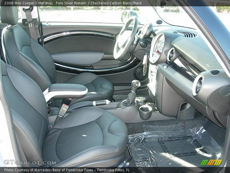 Pure Silver Metallic / Checkered Carbon Black/Black 2008 Mini Cooper S Hardtop