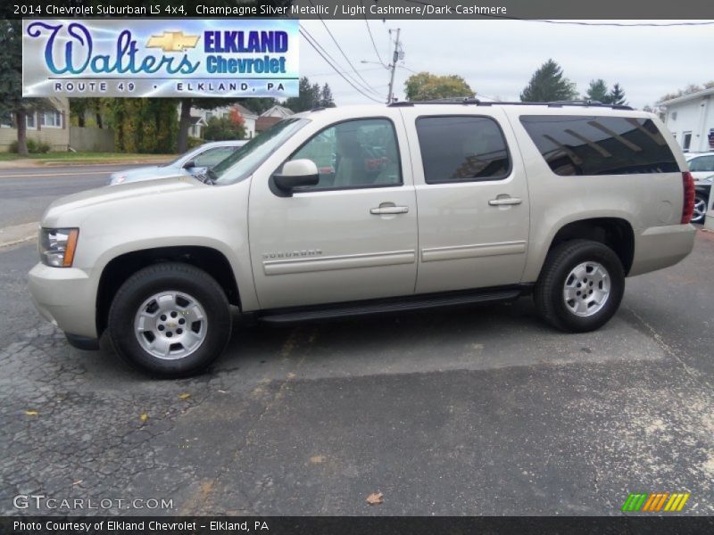 Champagne Silver Metallic / Light Cashmere/Dark Cashmere 2014 Chevrolet Suburban LS 4x4