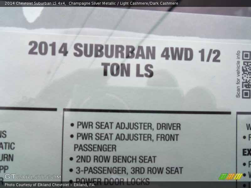 Champagne Silver Metallic / Light Cashmere/Dark Cashmere 2014 Chevrolet Suburban LS 4x4