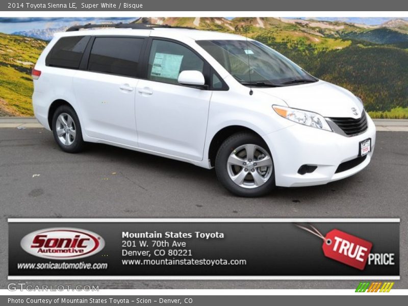 Super White / Bisque 2014 Toyota Sienna LE