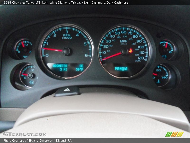 White Diamond Tricoat / Light Cashmere/Dark Cashmere 2014 Chevrolet Tahoe LTZ 4x4