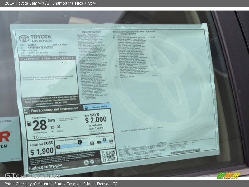 Champagne Mica / Ivory 2014 Toyota Camry XLE