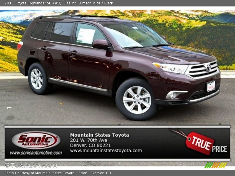 Sizzling Crimson Mica / Black 2013 Toyota Highlander SE 4WD