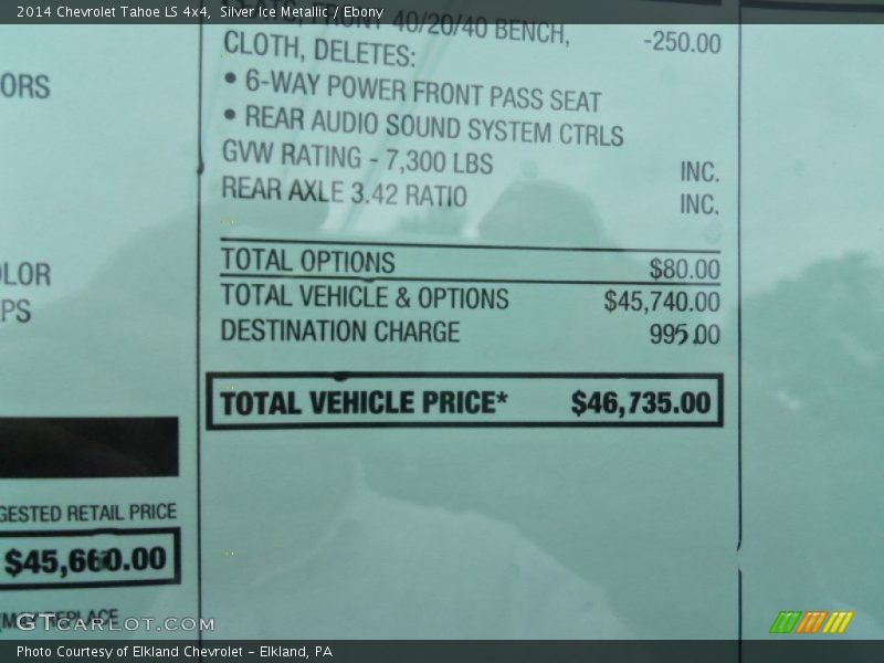 Silver Ice Metallic / Ebony 2014 Chevrolet Tahoe LS 4x4