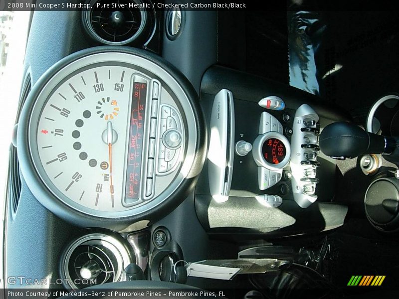 Pure Silver Metallic / Checkered Carbon Black/Black 2008 Mini Cooper S Hardtop