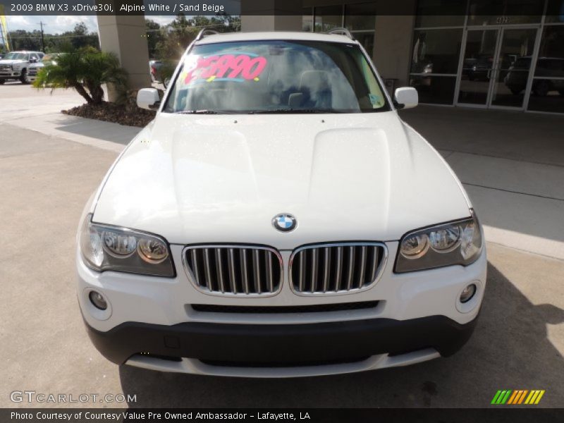 Alpine White / Sand Beige 2009 BMW X3 xDrive30i