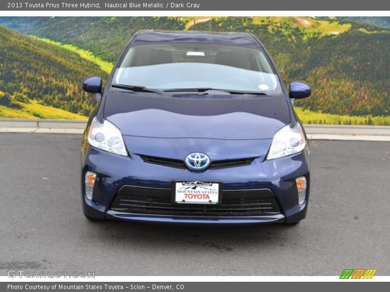 Nautical Blue Metallic / Dark Gray 2013 Toyota Prius Three Hybrid