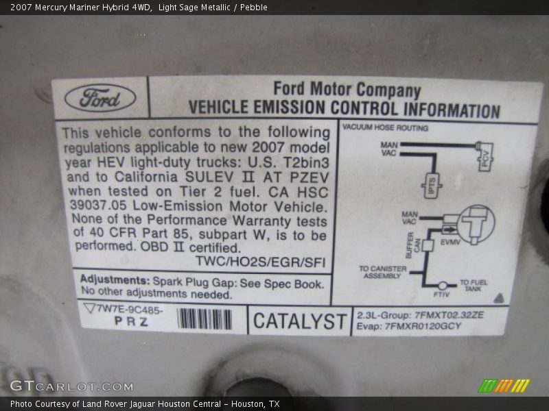 Light Sage Metallic / Pebble 2007 Mercury Mariner Hybrid 4WD