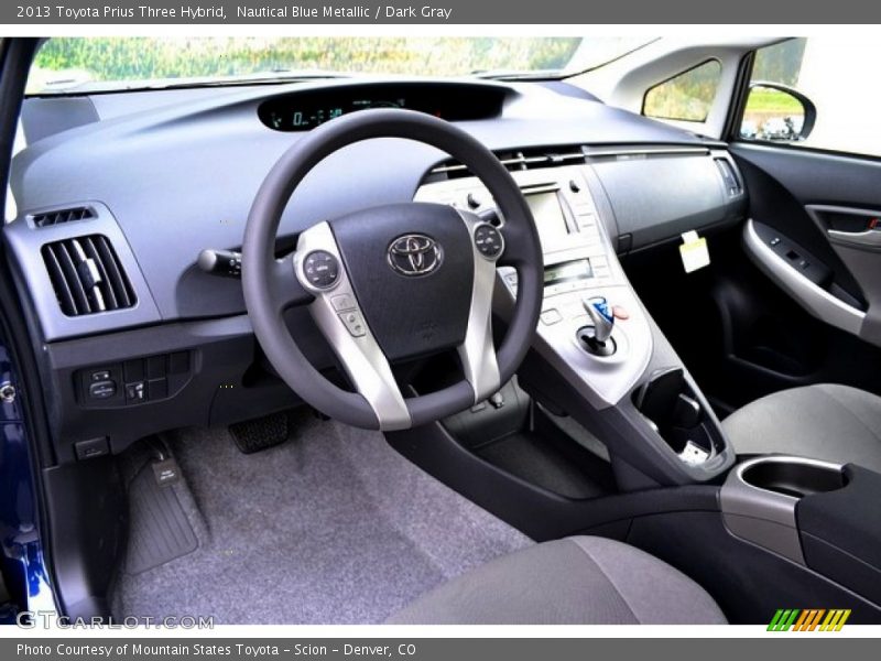 Nautical Blue Metallic / Dark Gray 2013 Toyota Prius Three Hybrid