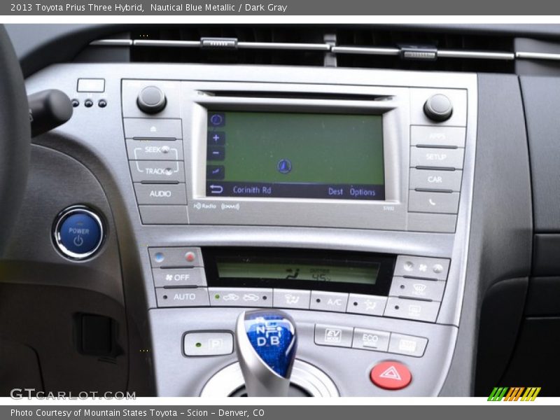 Nautical Blue Metallic / Dark Gray 2013 Toyota Prius Three Hybrid