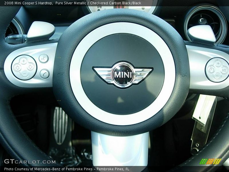 Pure Silver Metallic / Checkered Carbon Black/Black 2008 Mini Cooper S Hardtop