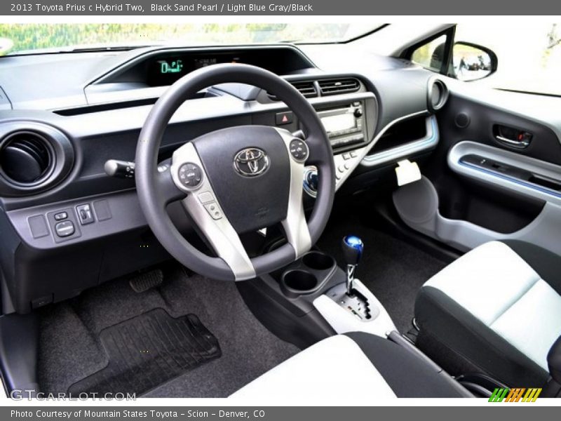 Black Sand Pearl / Light Blue Gray/Black 2013 Toyota Prius c Hybrid Two
