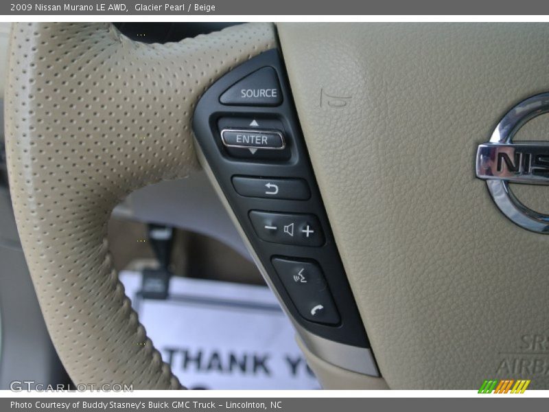 Glacier Pearl / Beige 2009 Nissan Murano LE AWD
