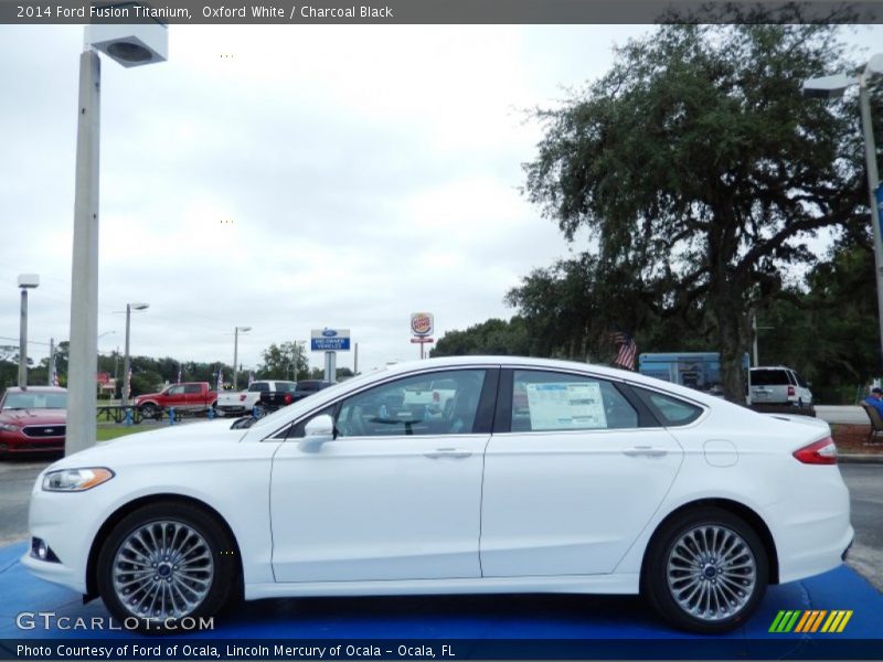 Oxford White / Charcoal Black 2014 Ford Fusion Titanium