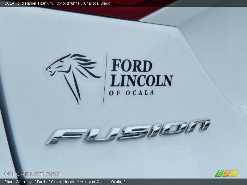 Oxford White / Charcoal Black 2014 Ford Fusion Titanium